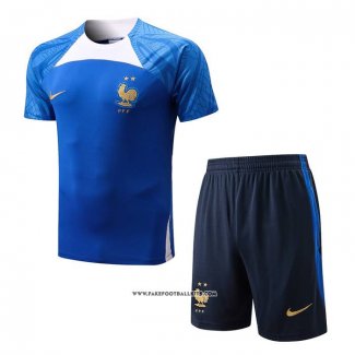 Tracksuit France Short Sleeve 22/23 Blue - Shorts