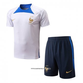 Tracksuit France Short Sleeve 22/23 White - Shorts