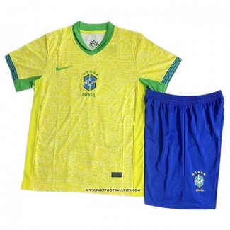 Brazil Home Shirt Kid 2024