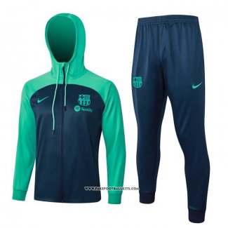 Hooded Tracksuit Barcelona Kid 23/24 Blue and Green