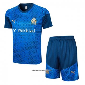 Tracksuit Olympique Marseille Short Sleeve 23/24 Blue - Shorts