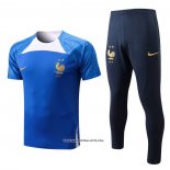 Tracksuit France Short Sleeve 22/23 Blue