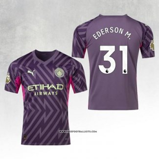 Manchester City Player Ederson M. Goalkeeper Shirt 23/24 Purpura