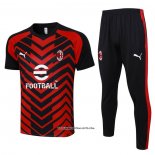 Tracksuit AC Milan Short Sleeve 23/24 Red and Black