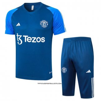 Tracksuit Manchester United Short Sleeve 23/24 Blue - Shorts