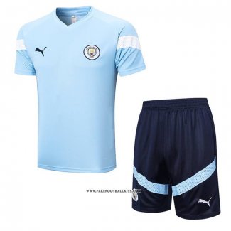 Tracksuit Manchester City Short Sleeve 22/23 Blue - Shorts