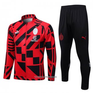 Jacket Tracksuit AC Milan 22/23 Red and Black