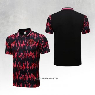 Manchester United Shirt Polo 22/23 Black and Red