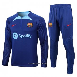 Sweatshirt Tracksuit Barcelona Kid 2022-2023 Blue