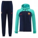 Hooded Tracksuit Barcelona 22/23 Green and Blue