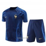 Tracksuit France Short Sleeve 22/23 Blue Oscuro - Shorts