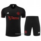 Tracksuit Manchester United Short Sleeve 23/24 Black - Shorts