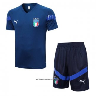 Tracksuit Italy Short Sleeve 22/23 Blue - Shorts