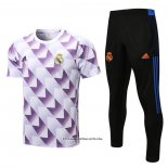 Tracksuit Real Madrid Short Sleeve 22/23 White and Purpura