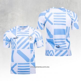 Manchester City Shirt Pre-Match 2022 Blue and White