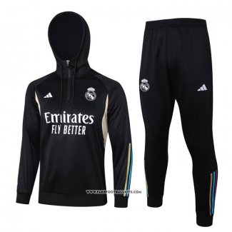 Sweatshirt Tracksuit Real Madrid Kid 23/24 Black and White