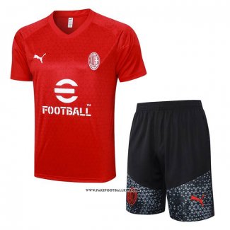 Tracksuit AC Milan Short Sleeve 23/24 Red - Shorts