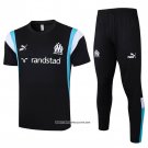 Tracksuit Olympique Marseille Short Sleeve 23/24 Black