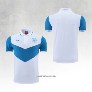 Manchester City Shirt Polo 22/23 Blue and White