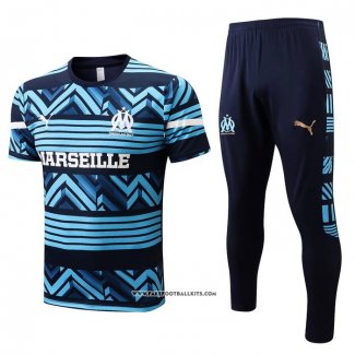 Tracksuit Olympique Marseille Short Sleeve 22/23 Blue