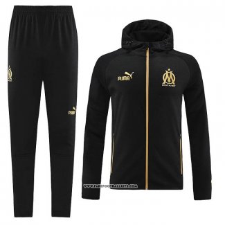 Hooded Tracksuit Olympique Marseille 22/23 Black