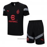 Tracksuit AC Milan Short Sleeve 22/23 Black - Shorts