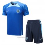 Tracksuit England Short Sleeve 22/23 Blue - Shorts