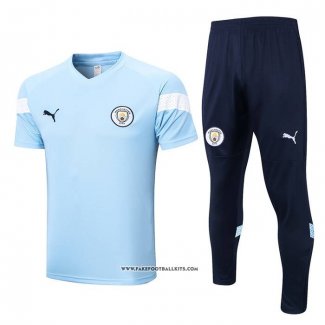 Tracksuit Manchester City Short Sleeve 22/23 Blue