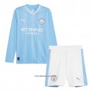 Manchester City Home Shirt Kid Long Sleeve 23/24