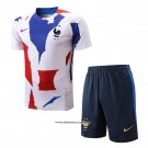 Tracksuit France Short Sleeve 22/23 White Red Blue - Shorts