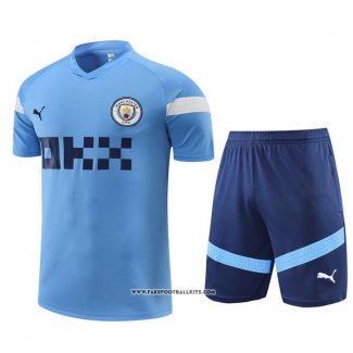 Tracksuit Manchester City Short Sleeve 22/23 Blue - Shorts